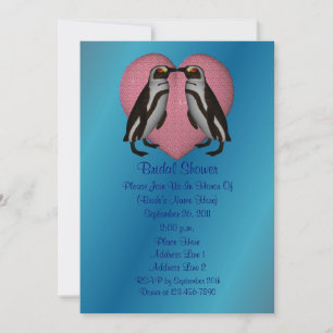 Invitación a la ducha nupcial de los pingüinos bes