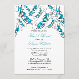 Invitación a la ducha nupcial de mariposas turques