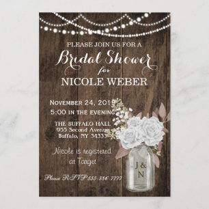 Invitación a la ducha nupcial de Mason Jar Barn, u