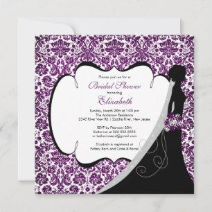 Invitación a la ducha nupcial de moda Amethyst Dam