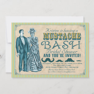 Invitación a la ducha nupcial de Mustache Bash