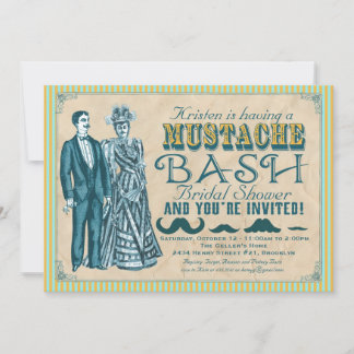 Invitación a la ducha nupcial de Mustache Bash