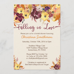 Invitación a la ducha nupcial de otoño - enamorars
