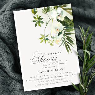 Invitación a la ducha nupcial de palma de orquídea