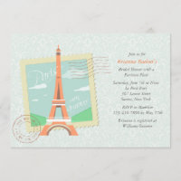 Invitación a la ducha nupcial de Paris Mon Amour