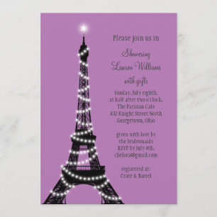 Invitación a la ducha nupcial de Paris Twinkles (p