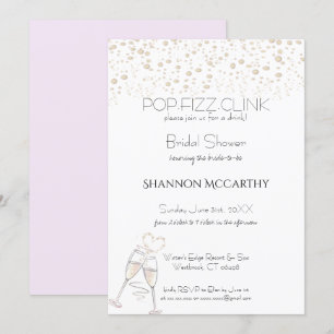 Invitación a la ducha nupcial de Pop Fizz Clink