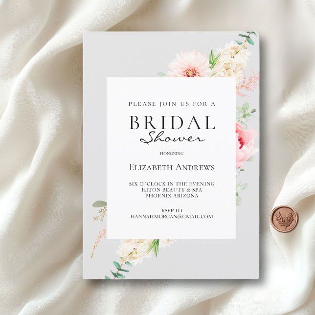 Invitación a la ducha nupcial de primavera botánic (Botanical Spring Bridal Shower Invitation)