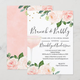 Invitación a la ducha nupcial de Rubor Brunch Cham