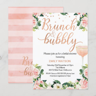 Invitación a la ducha nupcial de Shabby Chic Brunc