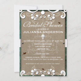 Invitación a la ducha nupcial de Shabby Chic Rusti