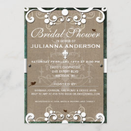 Invitación a la ducha nupcial de Shabby Chic Rusti