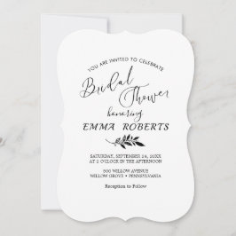 Invitación a la ducha nupcial de terracota de hoja