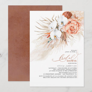 Invitación a la ducha nupcial de terracota Floral