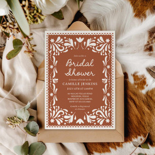 Invitación a la ducha nupcial de Terracota Papel P