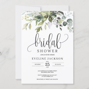 Invitación a la ducha nupcial de vegetación rústic