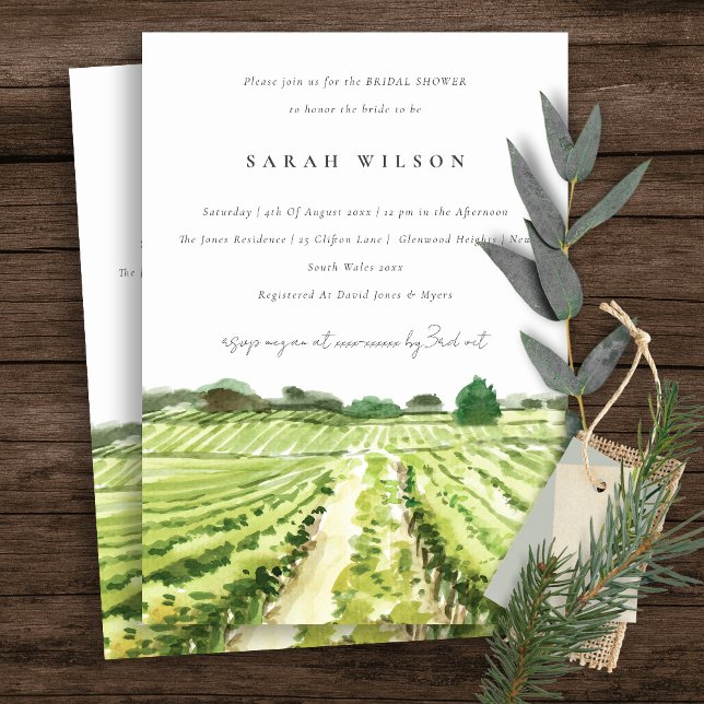 Invitación a la ducha nupcial de vineyard de invie (Subido por el creador)