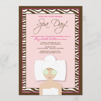 Invitación a la ducha nupcial del día de Spa (rosa