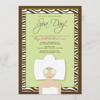 Invitación a la ducha nupcial del día de Spa (verd