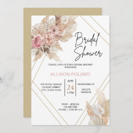 Invitación a la ducha nupcial del tema Boho