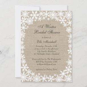 Invitación a la ducha nupcial en Burlap