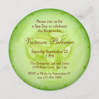 Invitación a la ducha nupcial en Cucumber Spa