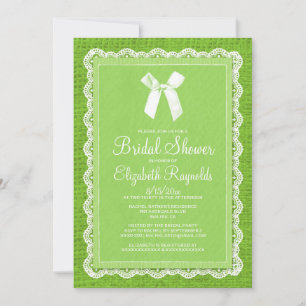 Invitación a la ducha nupcial en el campo verde li