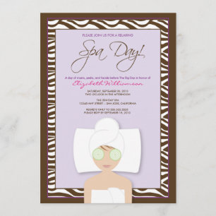 Invitación a la ducha nupcial en el día del Spa (l