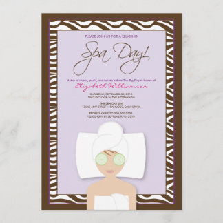 Invitación a la ducha nupcial en el día del Spa (l