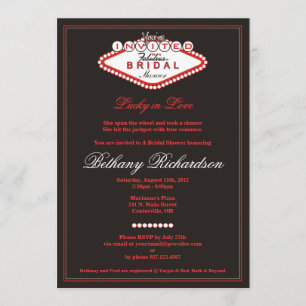 Invitación a la ducha nupcial en Las Vegas