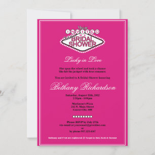 Invitación a la ducha nupcial en Las Vegas - Rosa