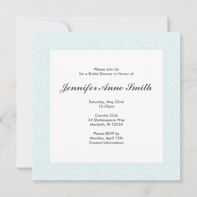 Invitación a la ducha nupcial espiral (Anverso)