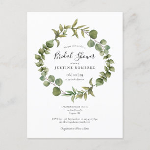Invitación a la ducha nupcial Eucalyptus Greenery