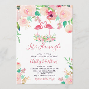 Invitación a la ducha nupcial Flamingo, ducha Flam