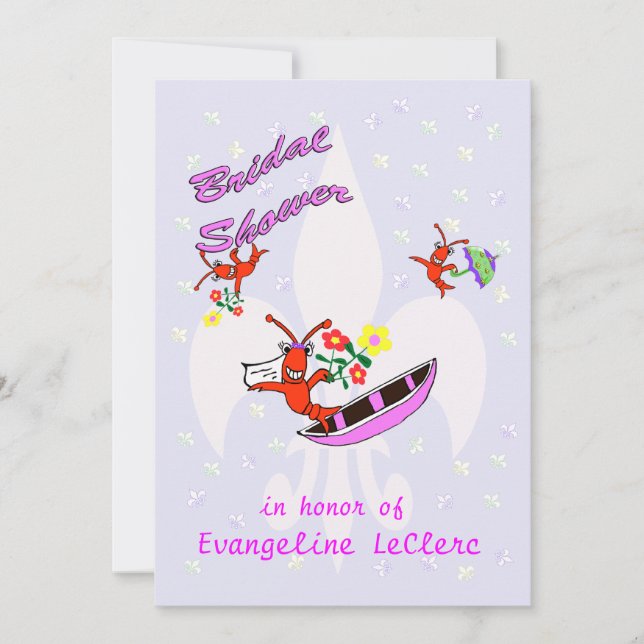 Invitación a la ducha nupcial Fleur de Lys (Anverso)