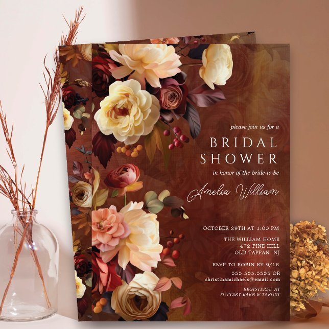 Invitación a la ducha nupcial floral Boho otoño (Subido por el creador)