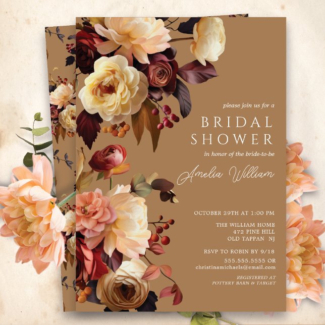 Invitación a la ducha nupcial floral Boho otoño (Subido por el creador)