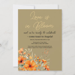 Invitación a la ducha nupcial floral Boho Terracot