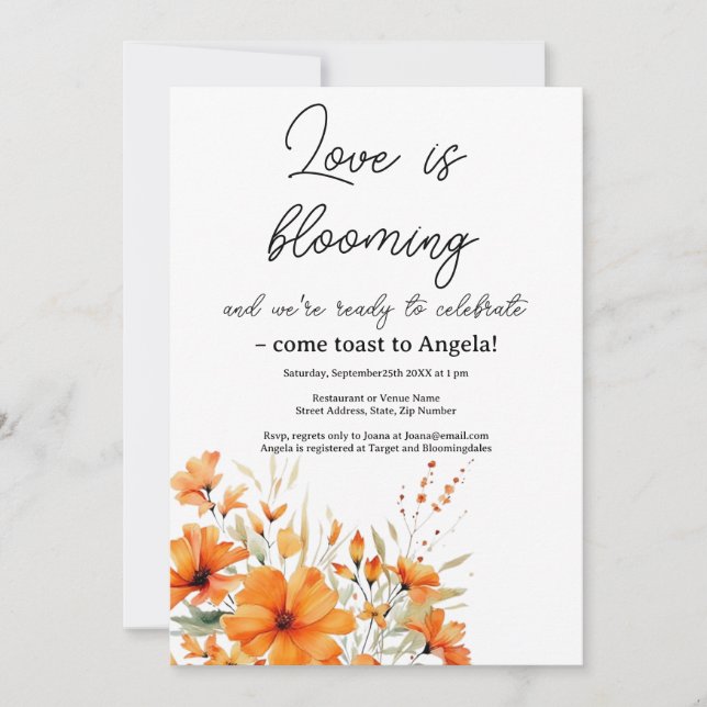 Invitación a la ducha nupcial floral Boho Terracot (Anverso)