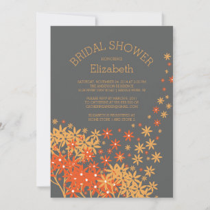 Invitación a la ducha nupcial floral de otoño