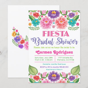 Invitación a la ducha nupcial floral Fiesta