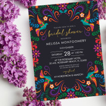 Invitación a la ducha nupcial floral Fiesta en Méx