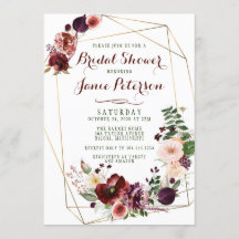Invitación a la ducha nupcial floral otoño