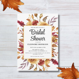 Invitación a la ducha nupcial floral otoño