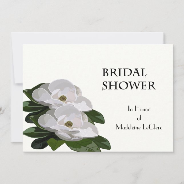 Invitación a la ducha nupcial florida Magnolia (Anverso)