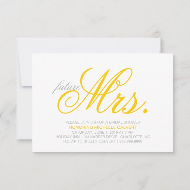 Invitación a la ducha nupcial| futura Sra. (Anverso)