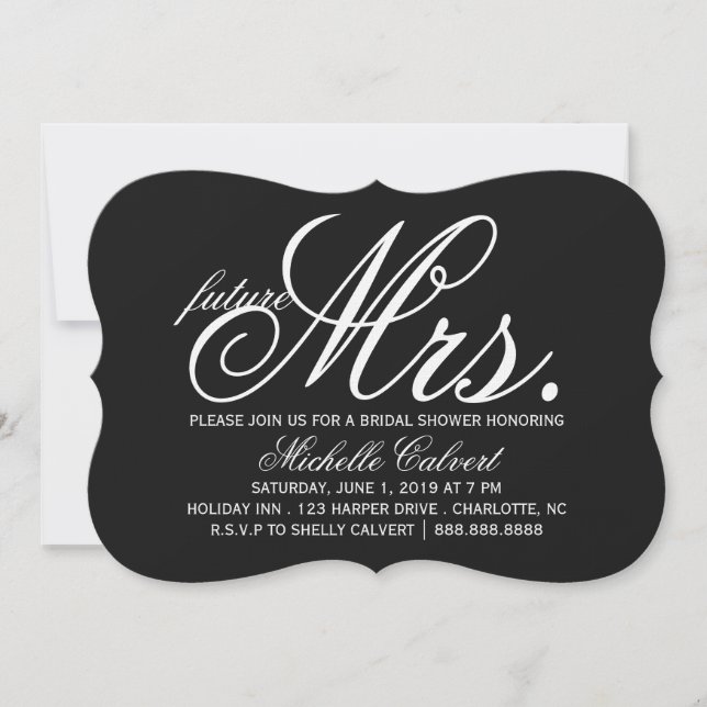 Invitación a la ducha nupcial| futura Sra. III (Anverso)