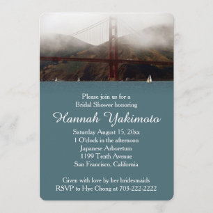 Invitación a la ducha nupcial Golden Gate San Fran