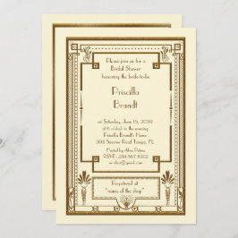 Invitación a la ducha nupcial, gran marfil metaliz