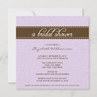Invitación a la ducha nupcial (lilac/chocolate)